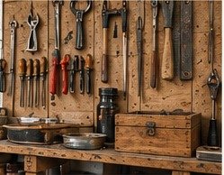 Hands working with workshop machinery